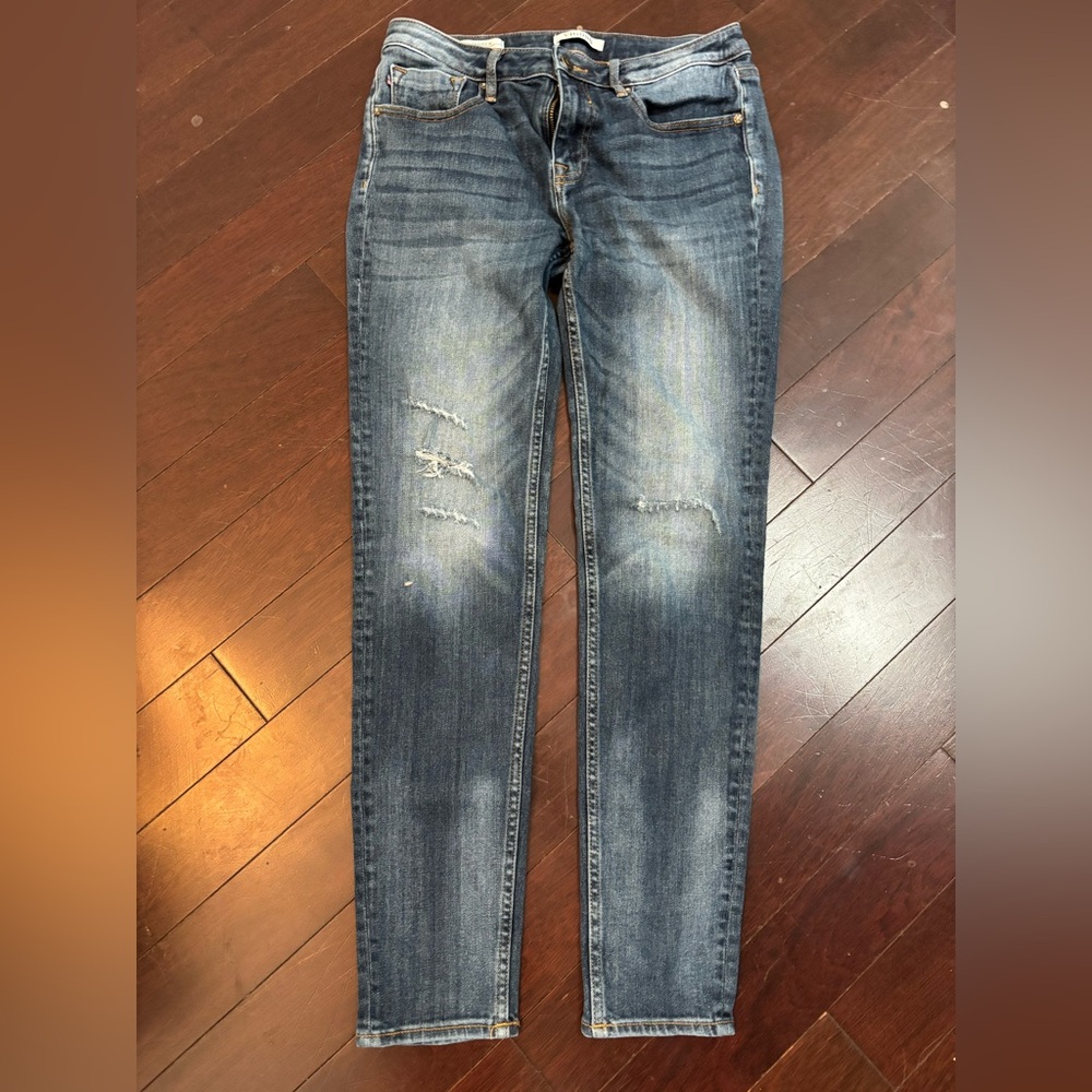 Vigoss Women's Distressed Dark Blue Skinny Jeans